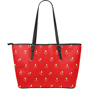 Strawberry Texture Skin Pattern Large Leather Tote Bag