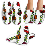 Colorful Apples Leave Zebra Stripe Slippers
