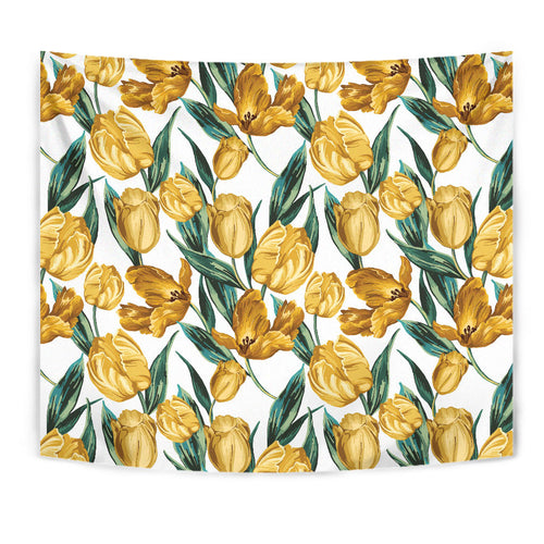 Yellow Tulips Pattern Wall Tapestry