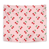 Cherry Pattern Pink Background Wall Tapestry