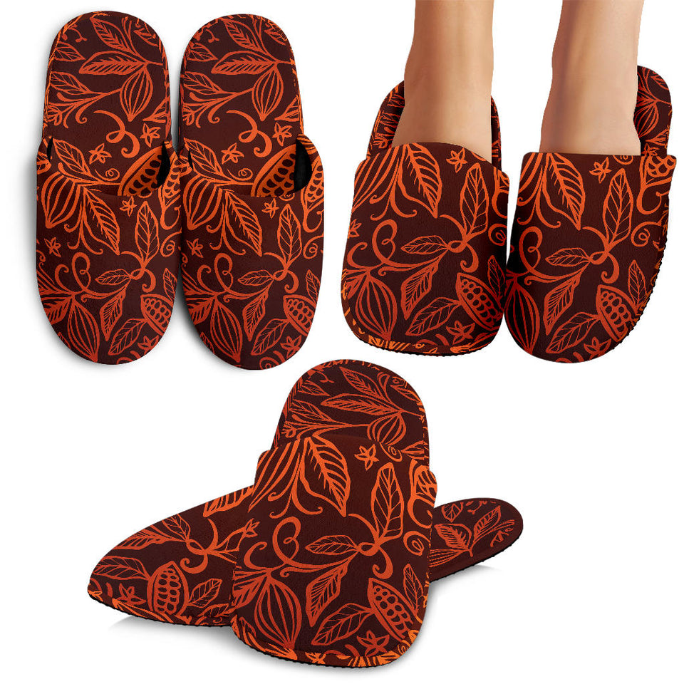 Cocoa Beans Tribal Polynesian Pattern Slippers