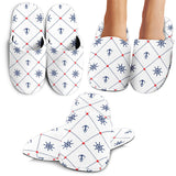 Anchor Rudder Nautical Design Pattern Slippers