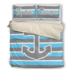 Anchor Bedding  Nautical Bedding Captain & First Mate Anchor Stripe Ccnc006 Bt0160