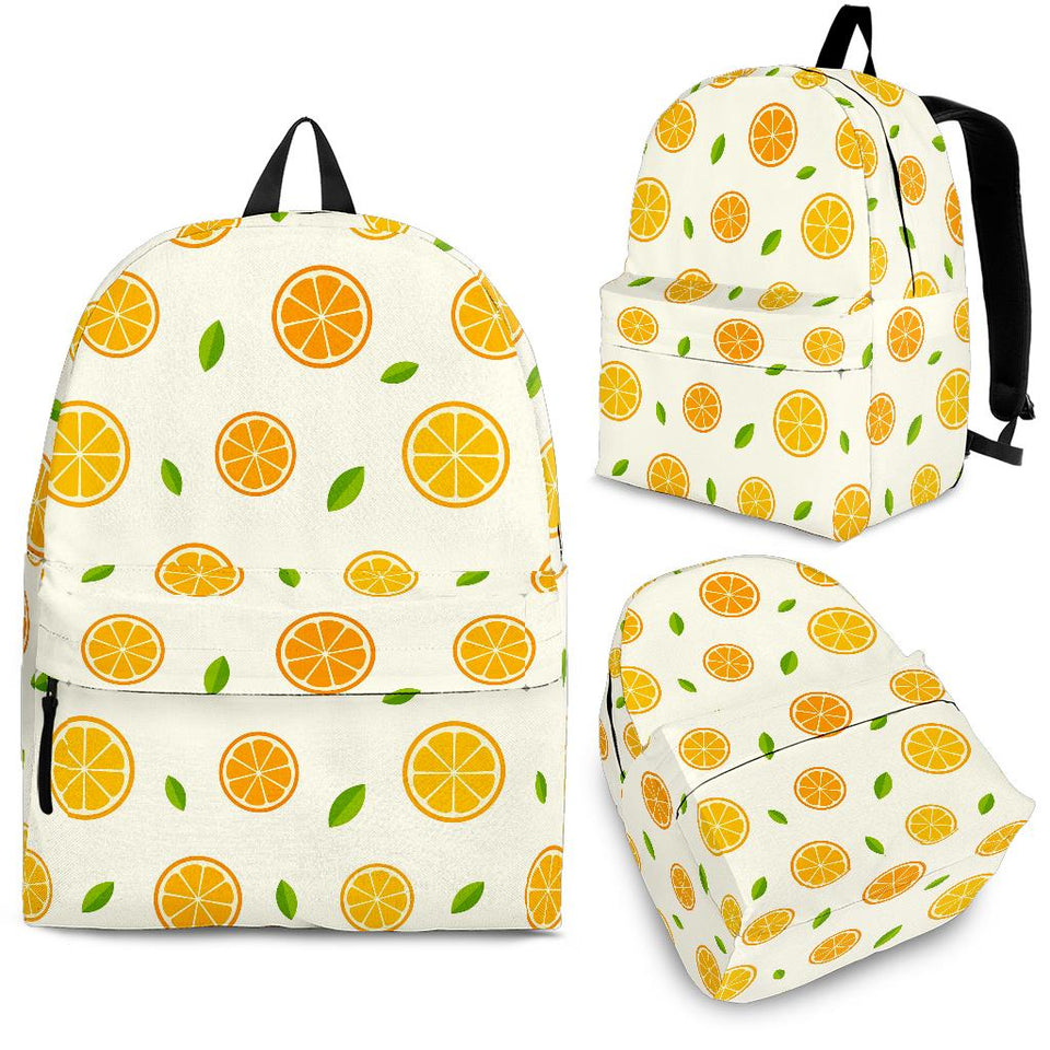 Oranges Leaves Pattern Backpack