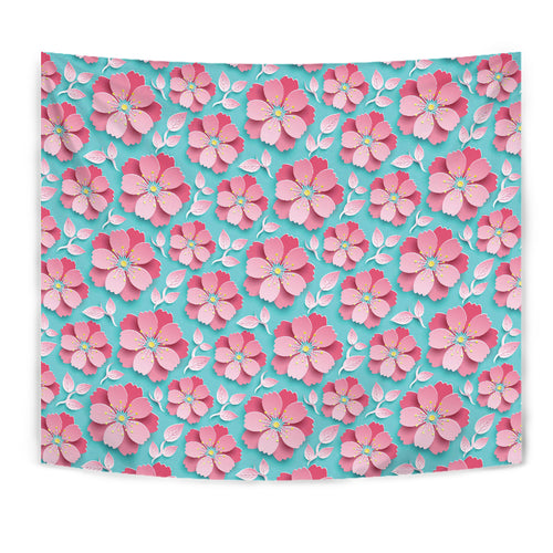 3D Sakura Cherry Blossom Pattern Wall Tapestry