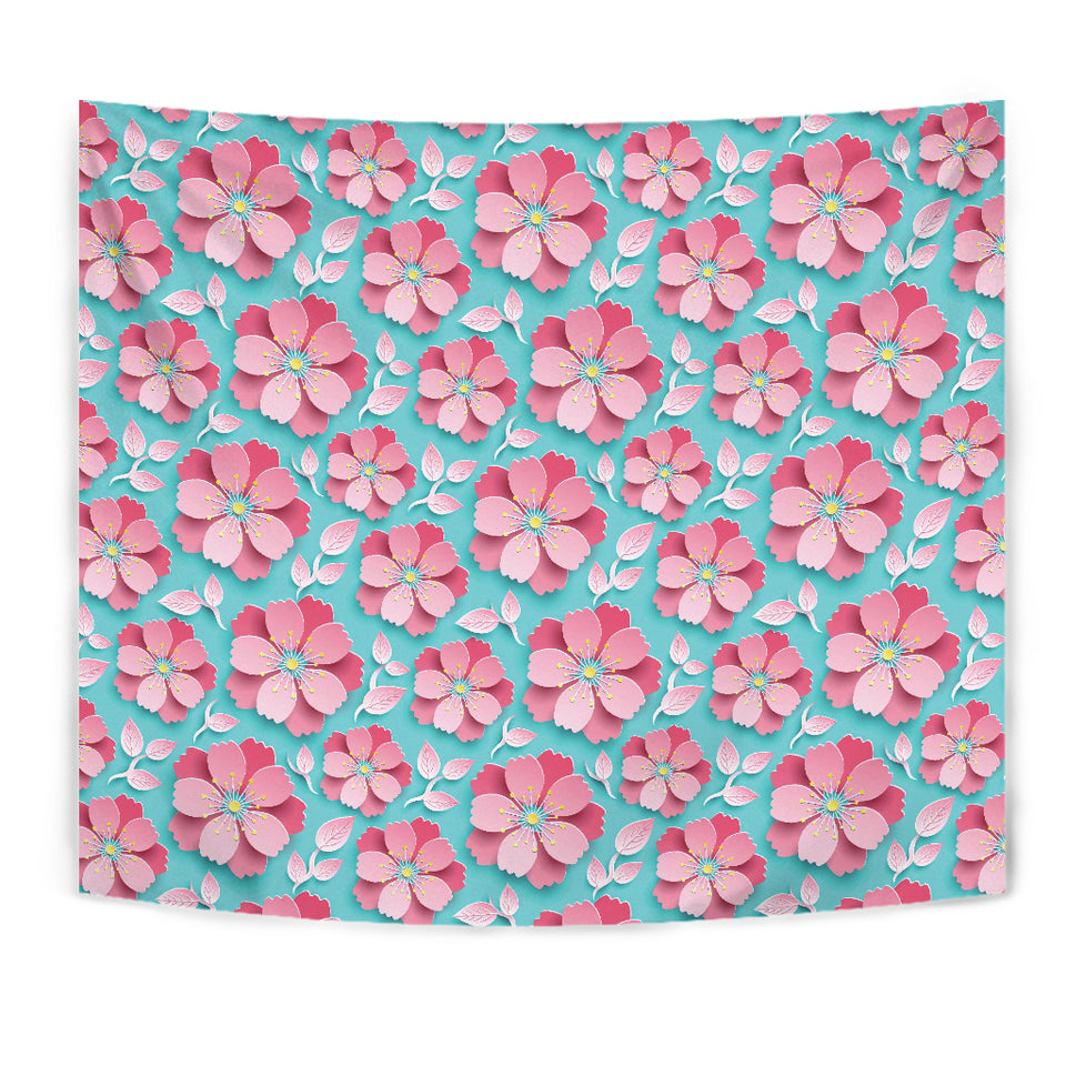 3D Sakura Cherry Blossom Pattern Wall Tapestry