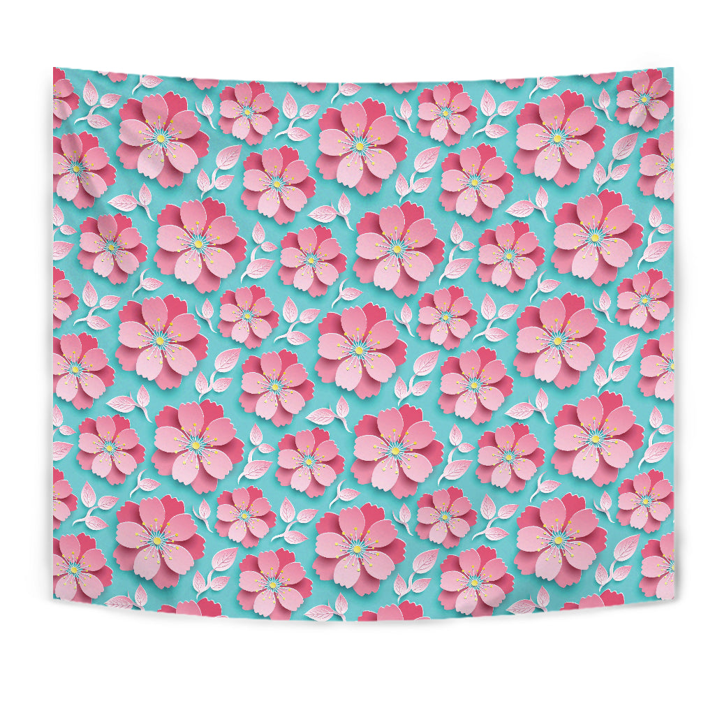 3D Sakura Cherry Blossom Pattern Wall Tapestry