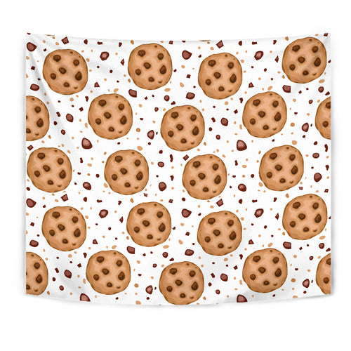 Chocolate Chip Cookie Pattern Wall Tapestry