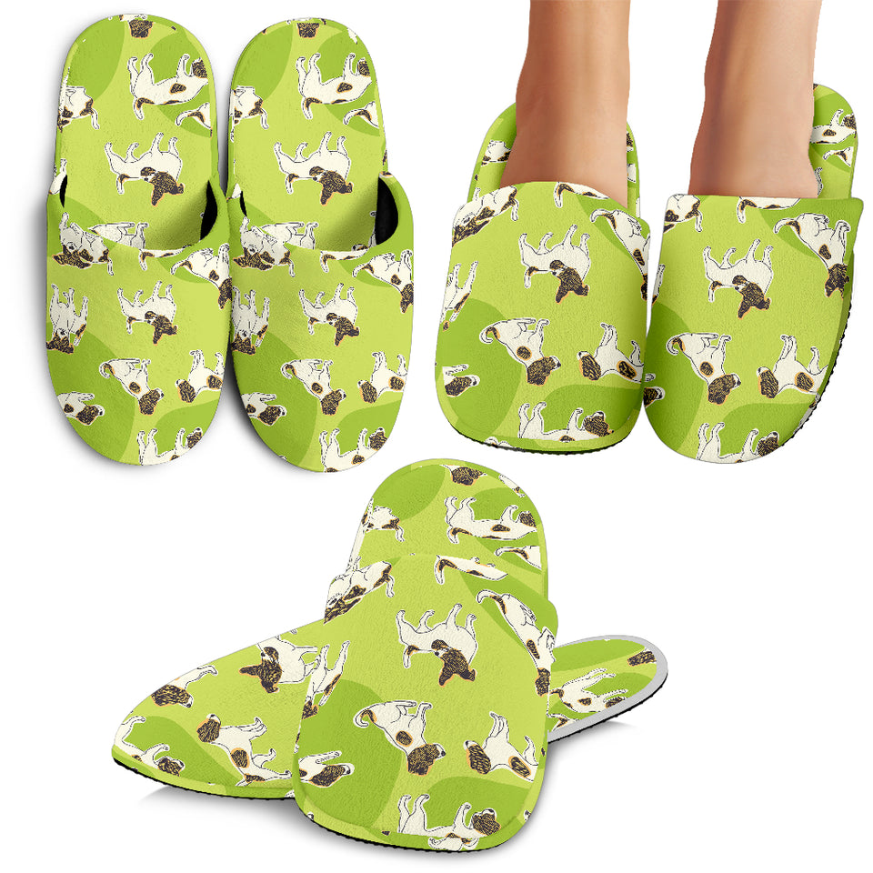 Jack Russel Pattern Print Design 01 Slippers