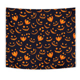 Halloween Pattern Pumpkin Background Wall Tapestry