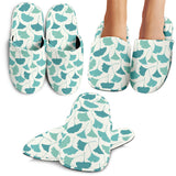 Green Ginkgo Leaves Pattern Slippers