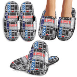 Skate Board Pattern Print Design 04 Slippers