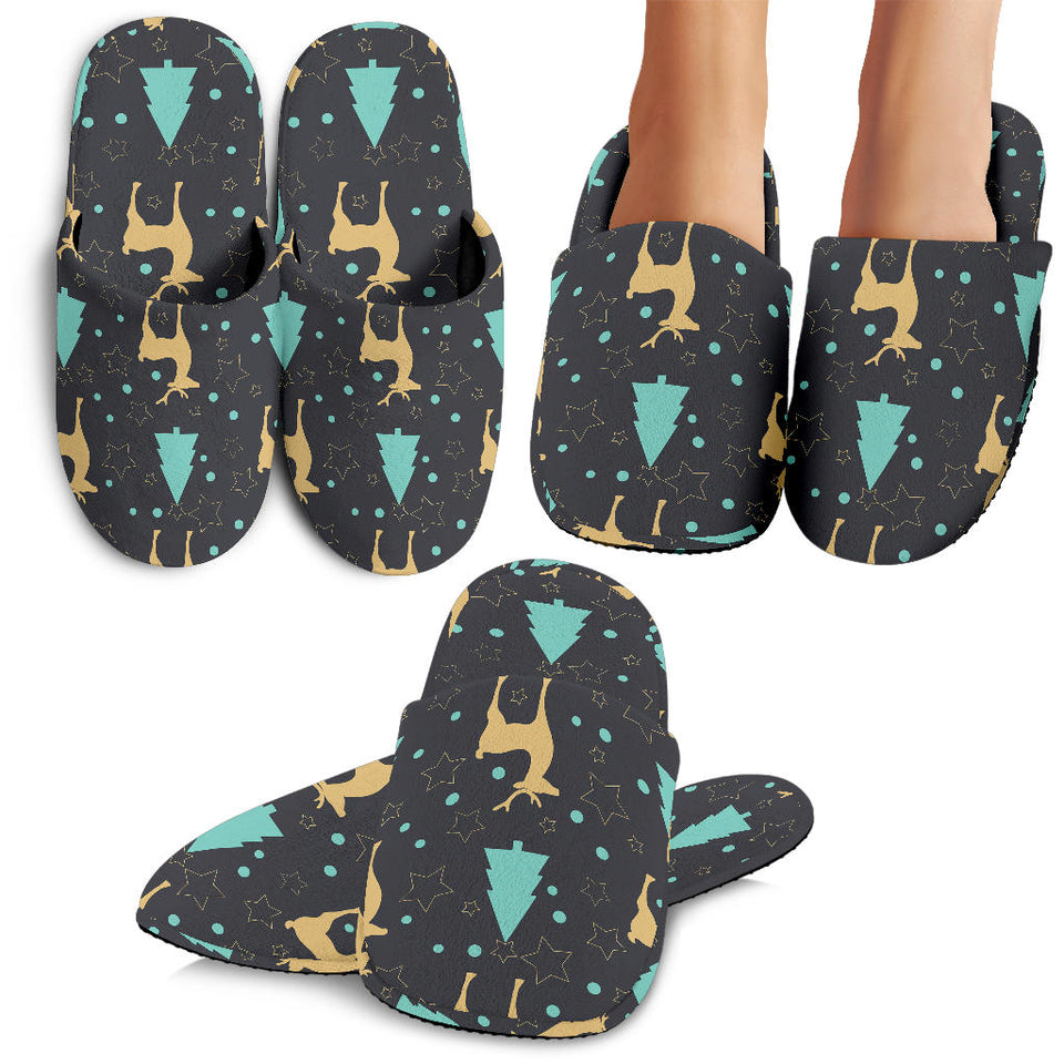 Deers Star Tree Pattern Slippers