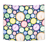 Colorful Clock Background Wall Tapestry