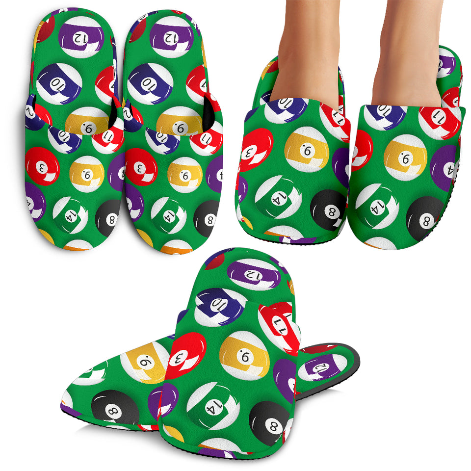 Billiard Ball Pattern Print Design 02 Slippers