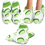 Cucumber Whole Slices Pattern Slippers