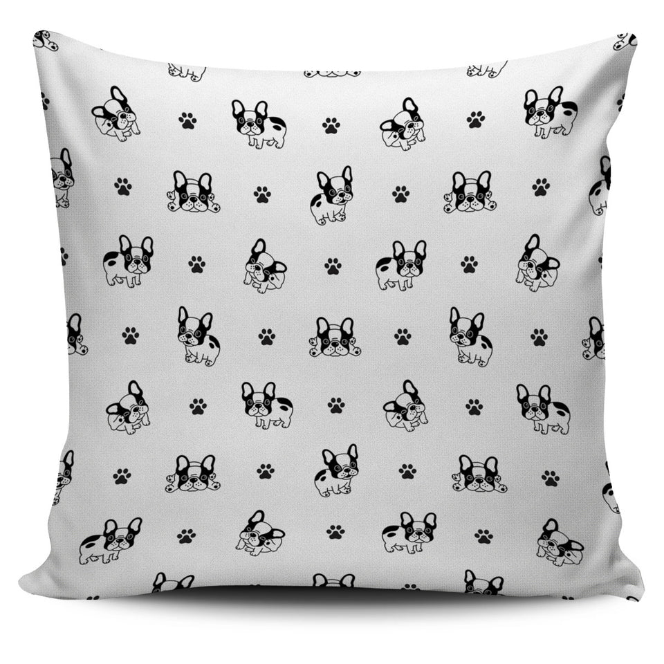 Cute French Bulldog Paw Pattern Pillow Cover