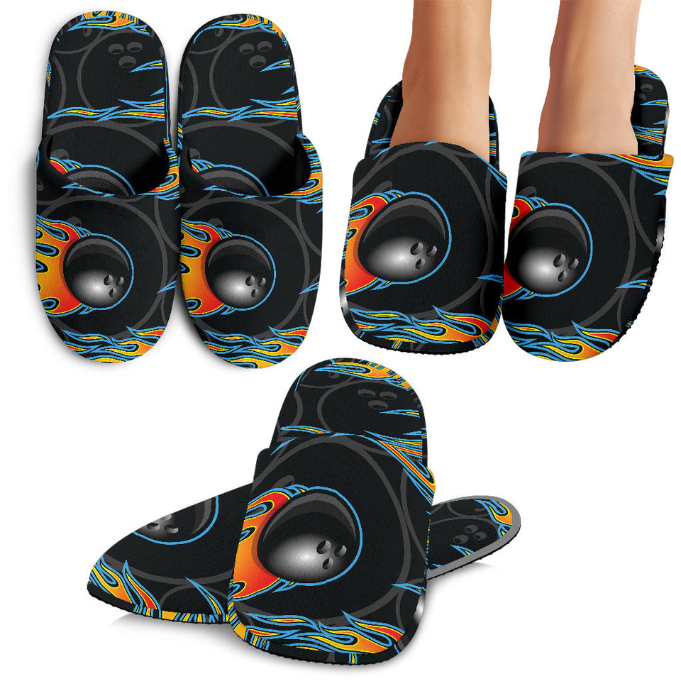 Bowling Balls Flame Pattern Slippers