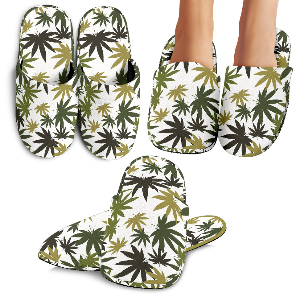 Canabis Marijuana Weed Pattern Print Design 05 Slippers