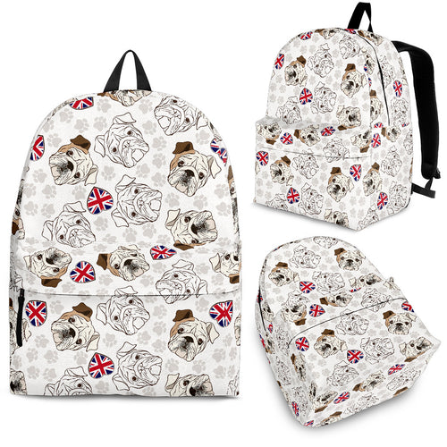 English Bulldog Pattern Print Design 01 Backpack