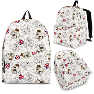 English Bulldog Pattern Print Design 01 Backpack
