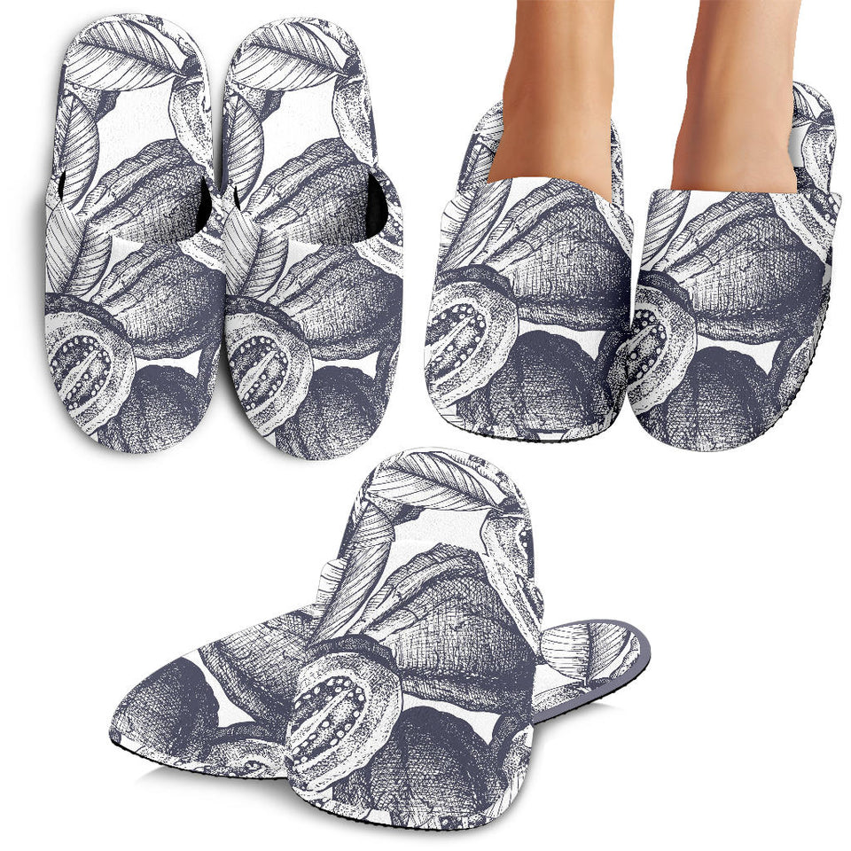 Guava Tropical Hand Drawn Pattern Slippers