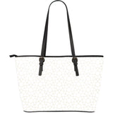 Arabic White Pattern Large Leather Tote Bag