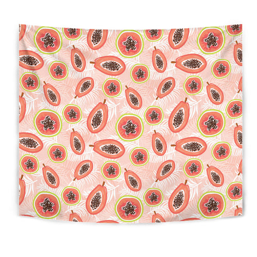Papaya Leaves Pattern Wall Tapestry