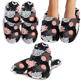 White Swan Blooming Flower Pattern Slippers