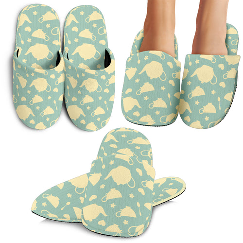 Tea pots Pattern Print Design 02 Slippers