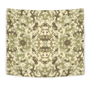 Light Green Camo Camouflage Pattern Wall Tapestry