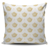 Gold Ornamental Lotue Waterlily Symbol Pattern Pillow Cover