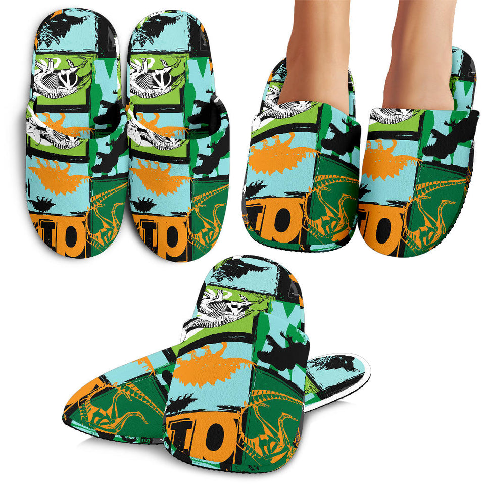 Dinosaurs Print Pattern Slippers