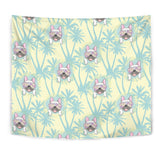 French Bulldog Hawaii Blackground Wall Tapestry