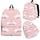 White Swan And Flower Love Pattern Backpack