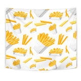 French Fries White Paper Box Pattern Wall Tapestry