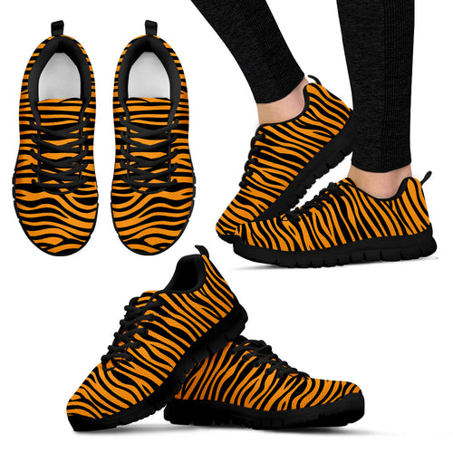 Bengal Tigers Skin Print Pattern Background Women'S Sneaker Shoes