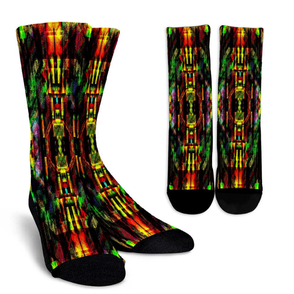 Colorful Abstract Painting Crew Socks