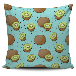 Kiwi Blue Background Pillow Cover