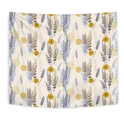 Lavender Modern Pattern Blackground Wall Tapestry