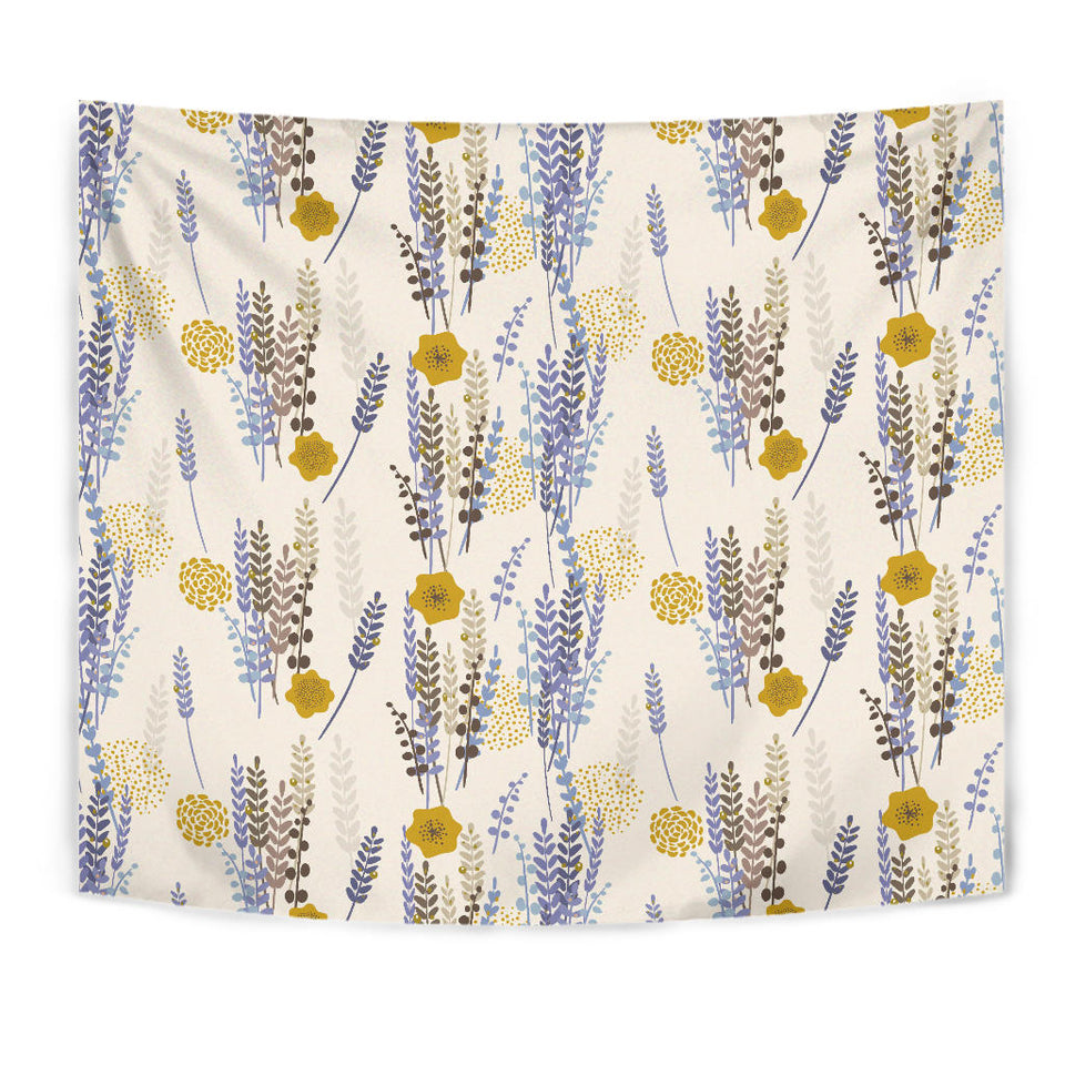Lavender Modern Pattern Blackground Wall Tapestry