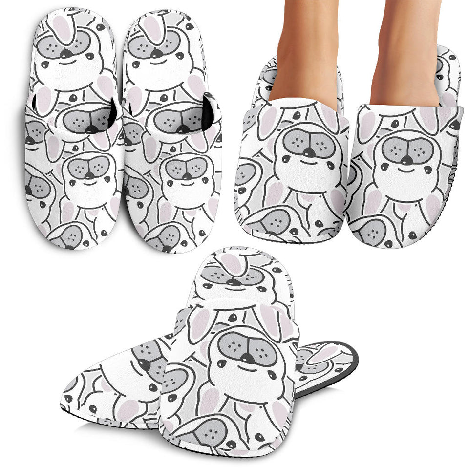 Cute French Bulldog Head Pattern Slippers