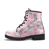 Japanese Crane Rose Pattern Leather Boots