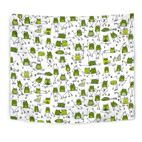 Sketch Funny Frog Pattern Wall Tapestry