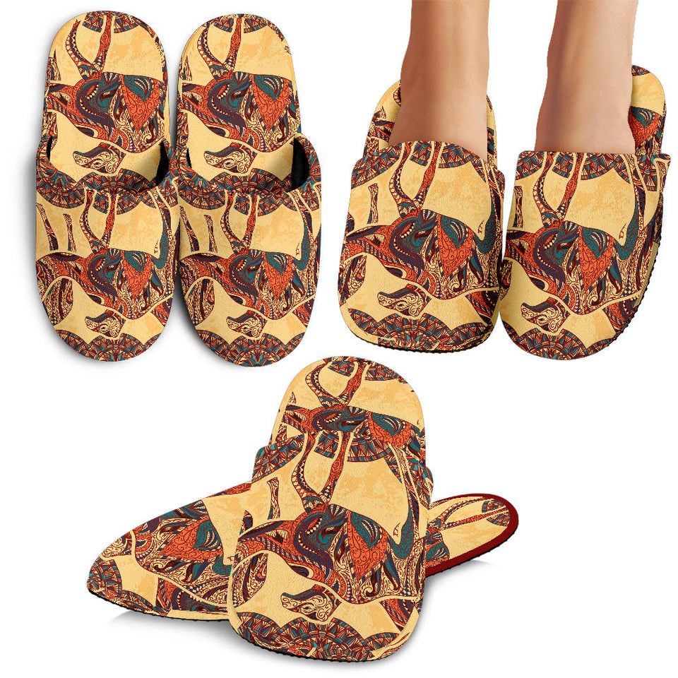Camel Polynesian Tribal Design Pattern Slippers