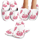 Pink Lotus Waterlily Pattern Slippers