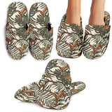 Monkey Tropical Leaves Background Slippers
