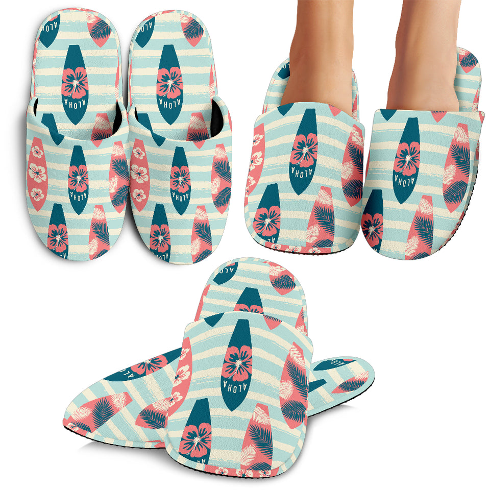 Surfboard Pattern Print Design 02 Slippers