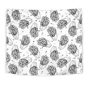 Hand Drawn French Fries Pattern Wall Tapestry