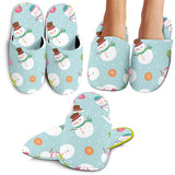 Cute Snowman Snowflake Pattern Slippers